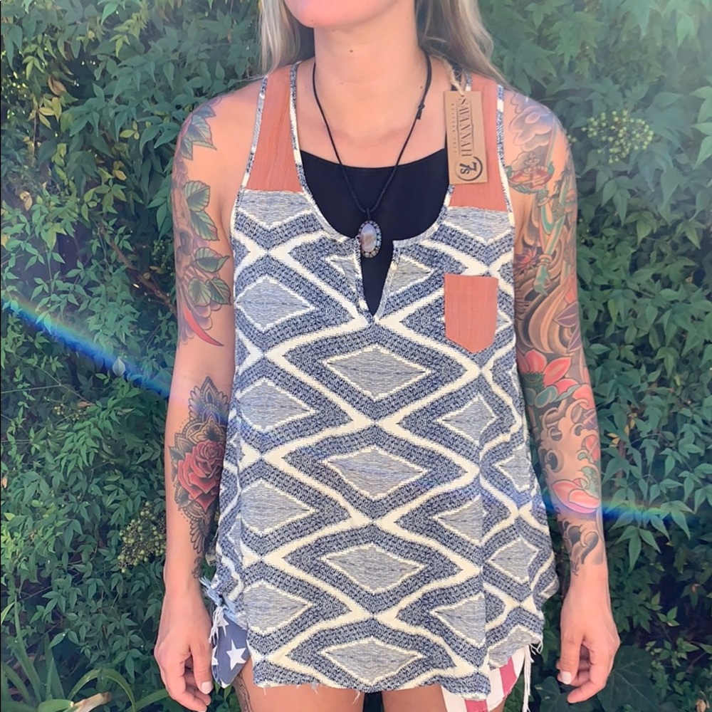 Sleeveless boho blouse